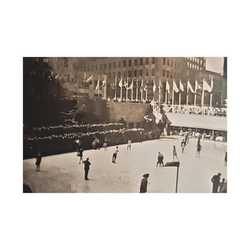 Rockefeller Plaza Easter 1945 Satin Canvas Stretched