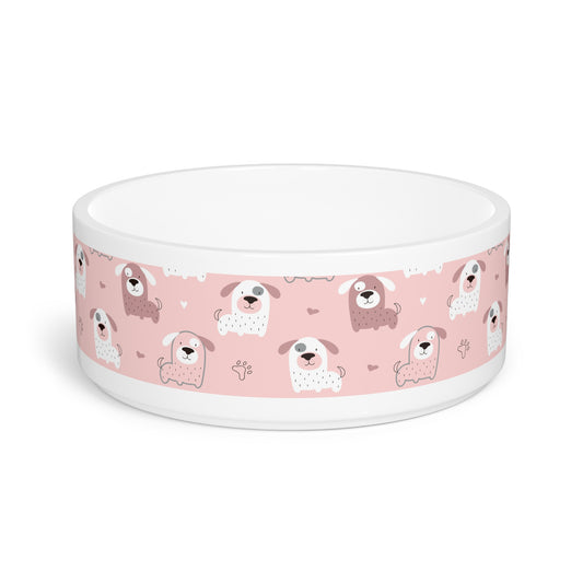 Cute Pink Dog Pet Bowl - Kia Day Design