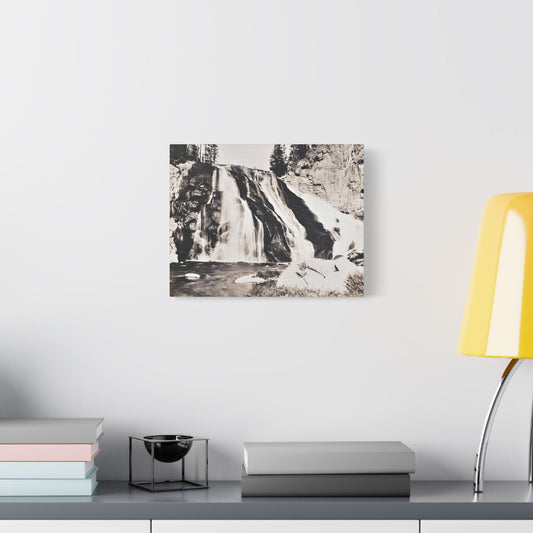 Gibbon Falls Yellowstone Satin Canvas Stretched 14″ x 11″ (Horizontal) 1.5"