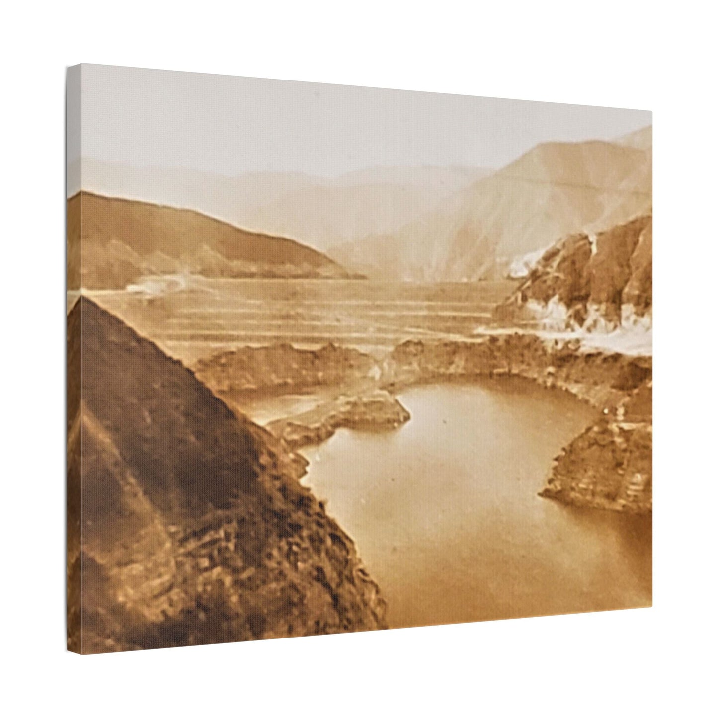 San Gabriel Dirt Fill Dam 1 Satin Canvas Stretched