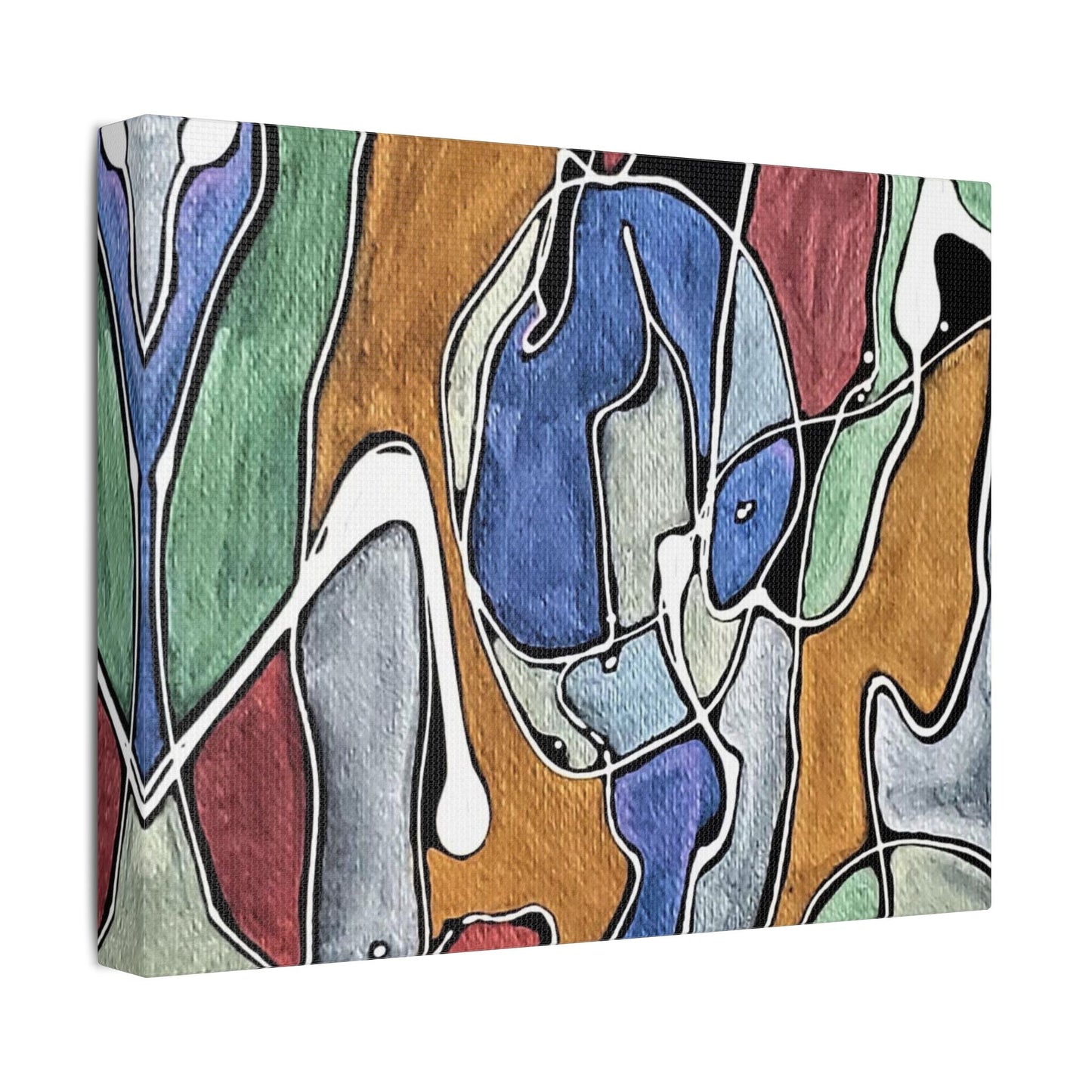 Blue Girl Satin Canvas Stretched