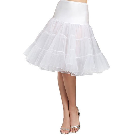 Vintage Charm 50s Rockabilly Petticoat - White Large - - petticoat