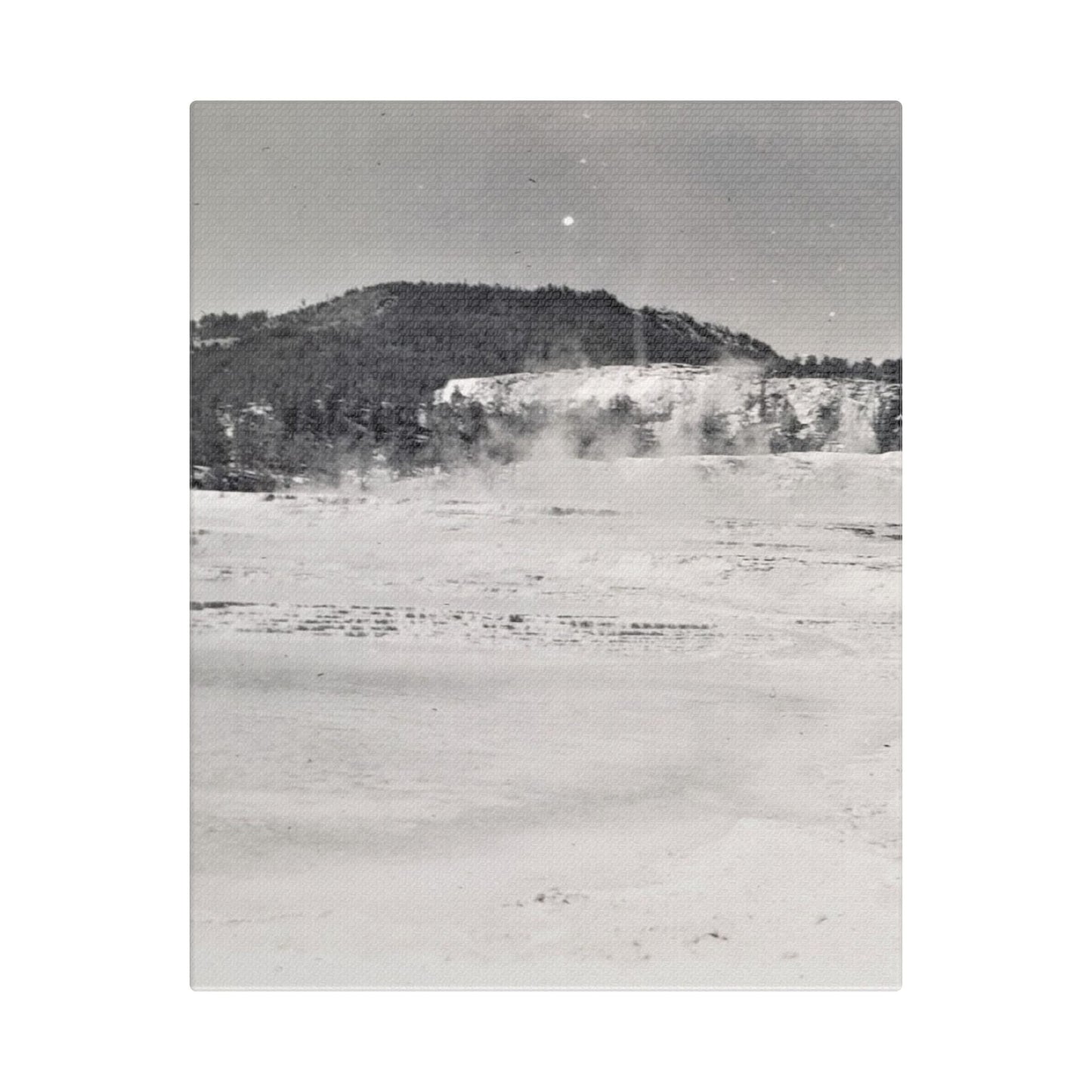 Mammoth Hot Springs Yellowstone Satin Canvas Stretched