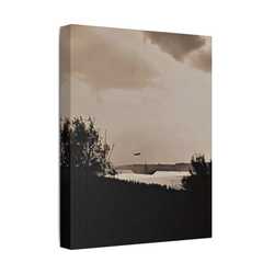 Navy Day New York October 27th 1945 Plane Satin Canvas Stretched