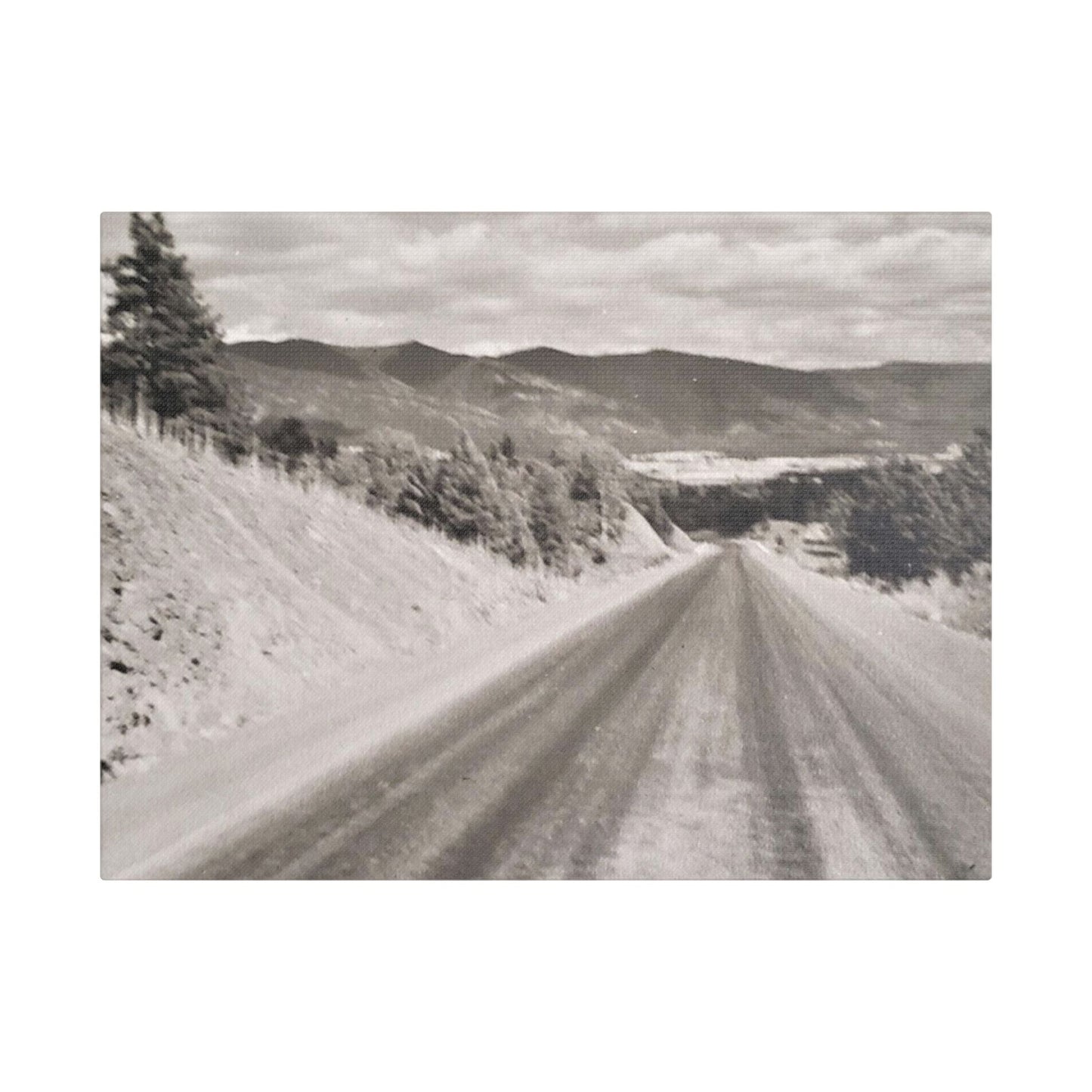 Western Road Satin Canvas Stretched 16″ x 12″ (Horizontal) 1.5"