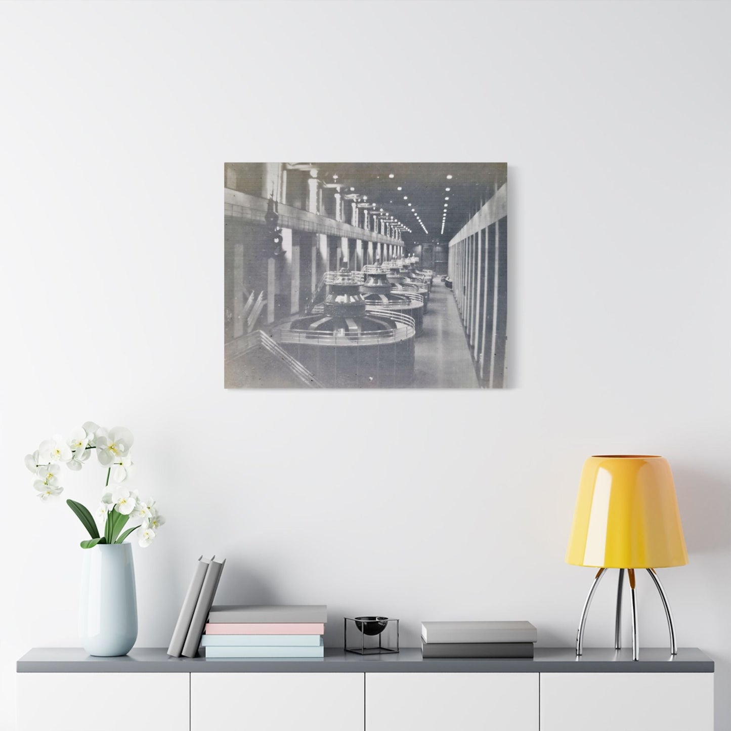 Boulder Dam Powerhouse Satin Canvas Stretched 30" x 24" (Horizontal) 1.5"