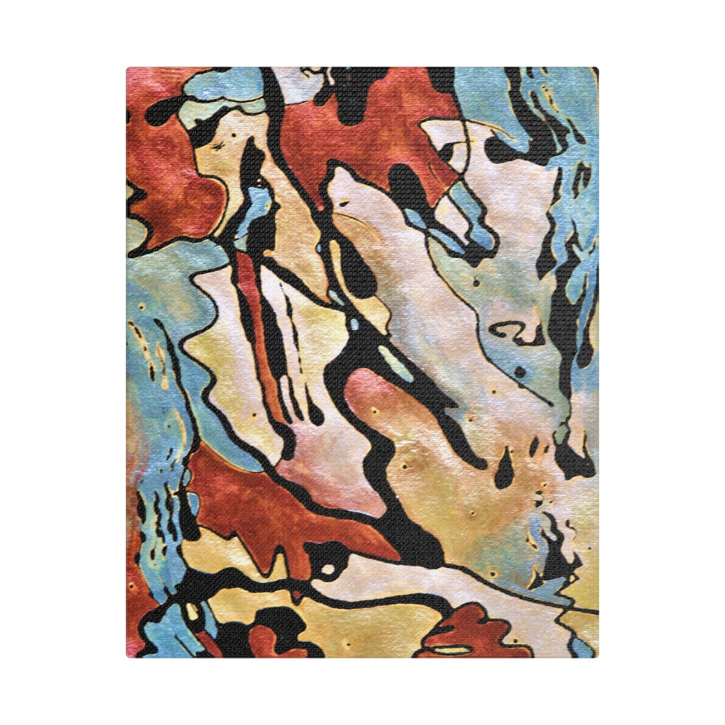 Blue Falls Satin Canvas Stretched 8″ x 10″ (Vertical) 1.5"