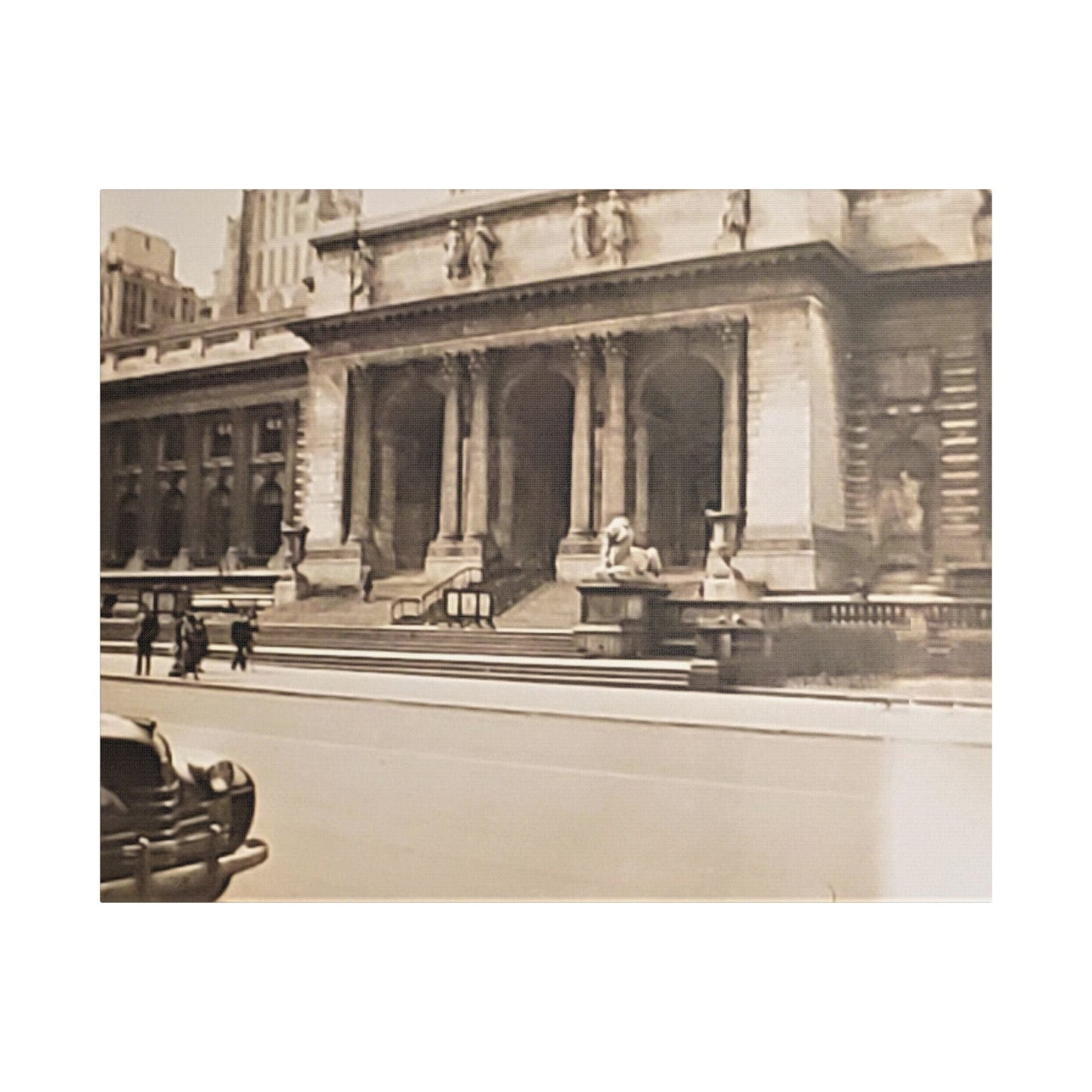 New York Public Library Satin Canvas Stretched