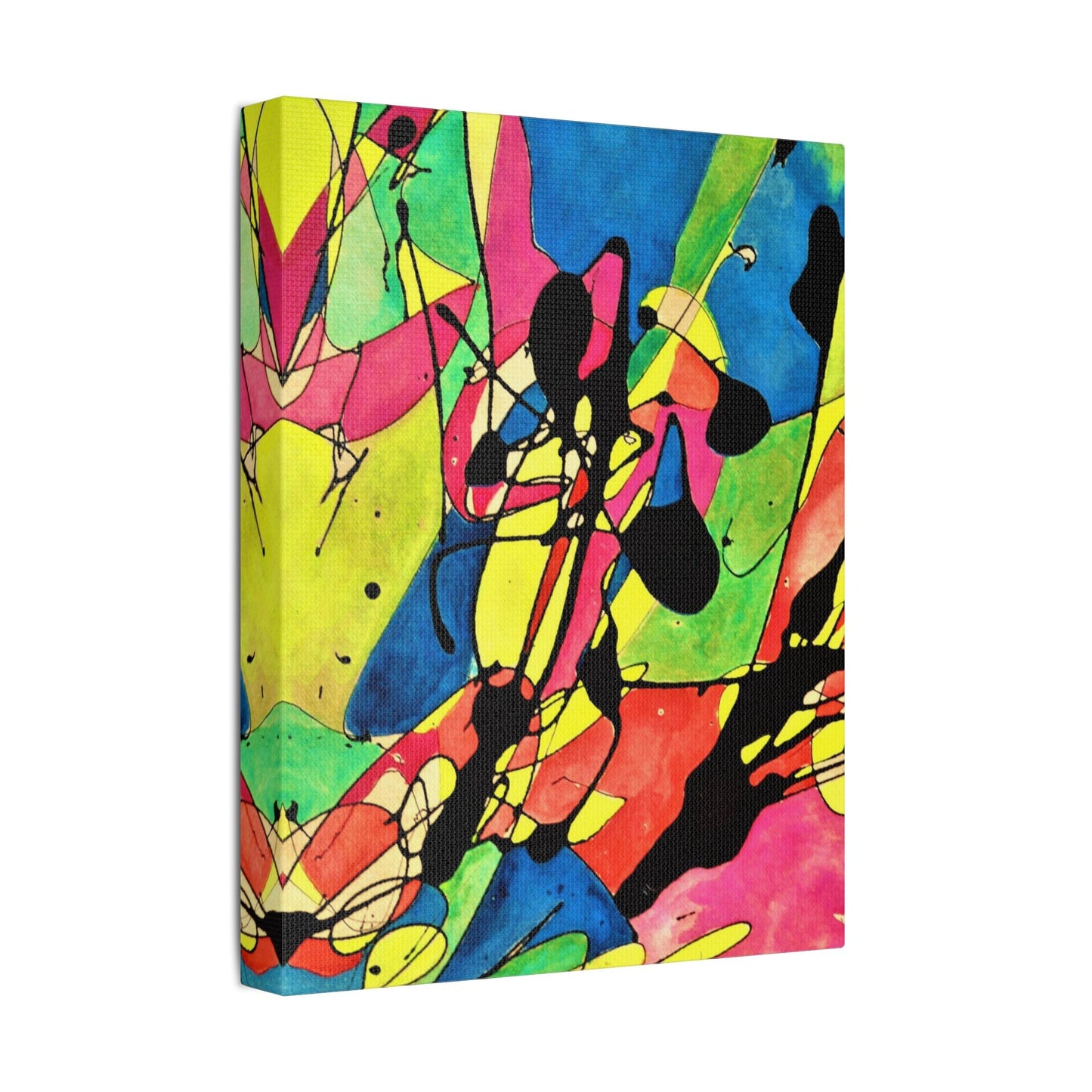 Exploding Earth Satin Canvas Stretched