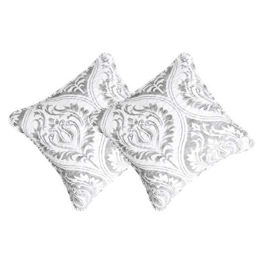 Tache Paisley Damask Matelasse Austere Grey Moon Sky Cushion Cover / Euro Sham (TB300-199) - 18 x 18 | 2-pack - Euro Sham / Cushion Cover