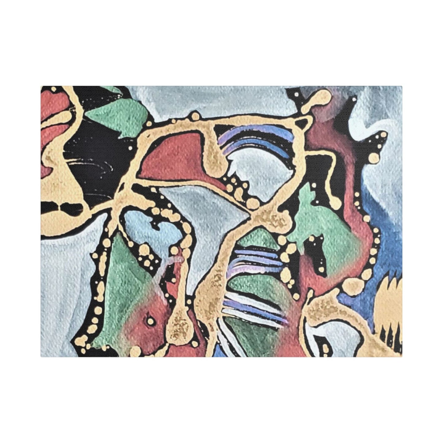 Angry Cat Satin Canvas Stretched 24″ x 18″ (Horizontal) 1.5"