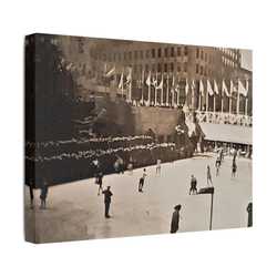 Rockefeller Plaza Easter 1945 Satin Canvas Stretched