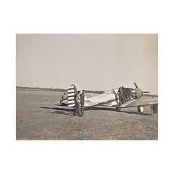 Army Pursuit Plane Ames Airport 1939 Satin Canvas Stretched