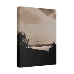 Navy Day New York October 27th 1945 Plane Satin Canvas Stretched