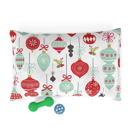 Vintage Christmas Ornaments Pet Bed 28" × 18"