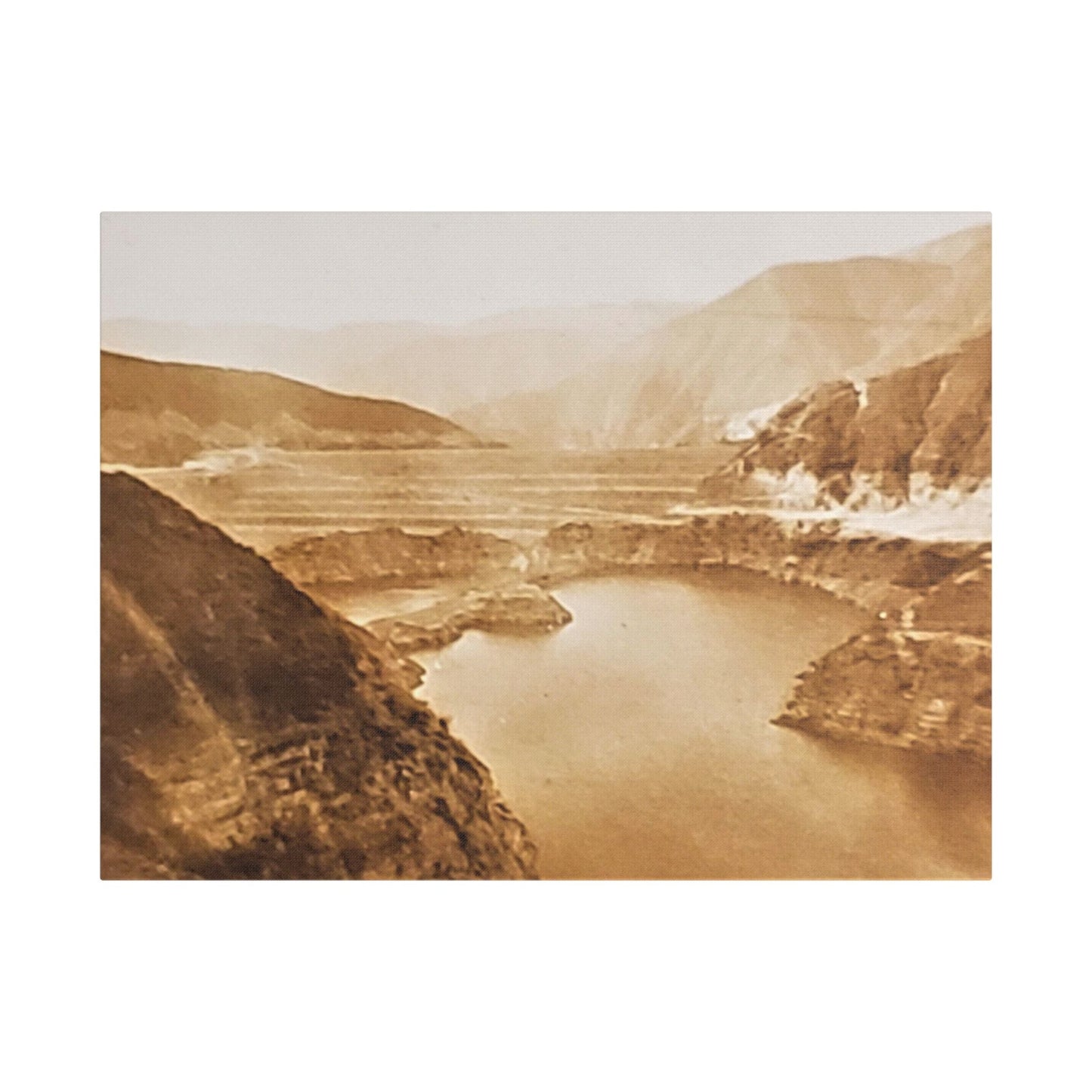 San Gabriel Dirt Fill Dam 1 Satin Canvas Stretched