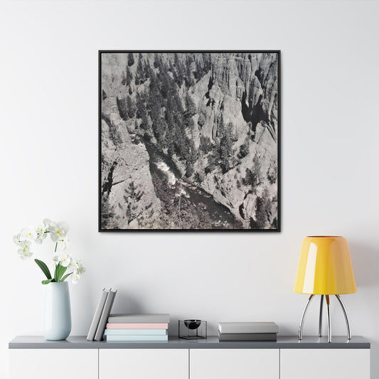 Cleopatras Needle Yellowstone Gallery Canvas Wraps Square Frame 36″ x 36″ 1.25" Black