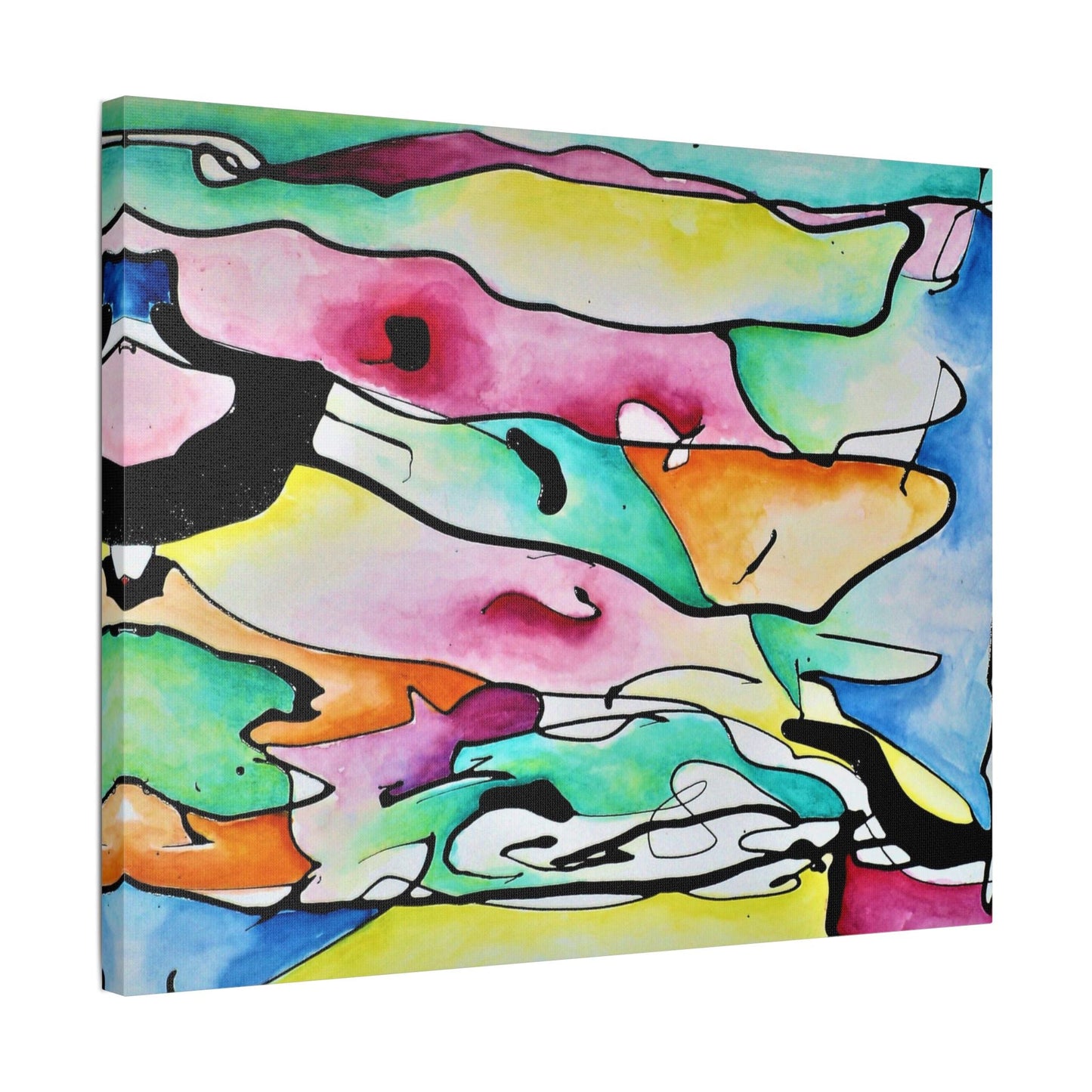 Shredded Paper Satin Canvas Stretched