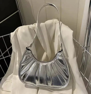 Women Ruched Shoulder Bag PU Leather Kia Day Design