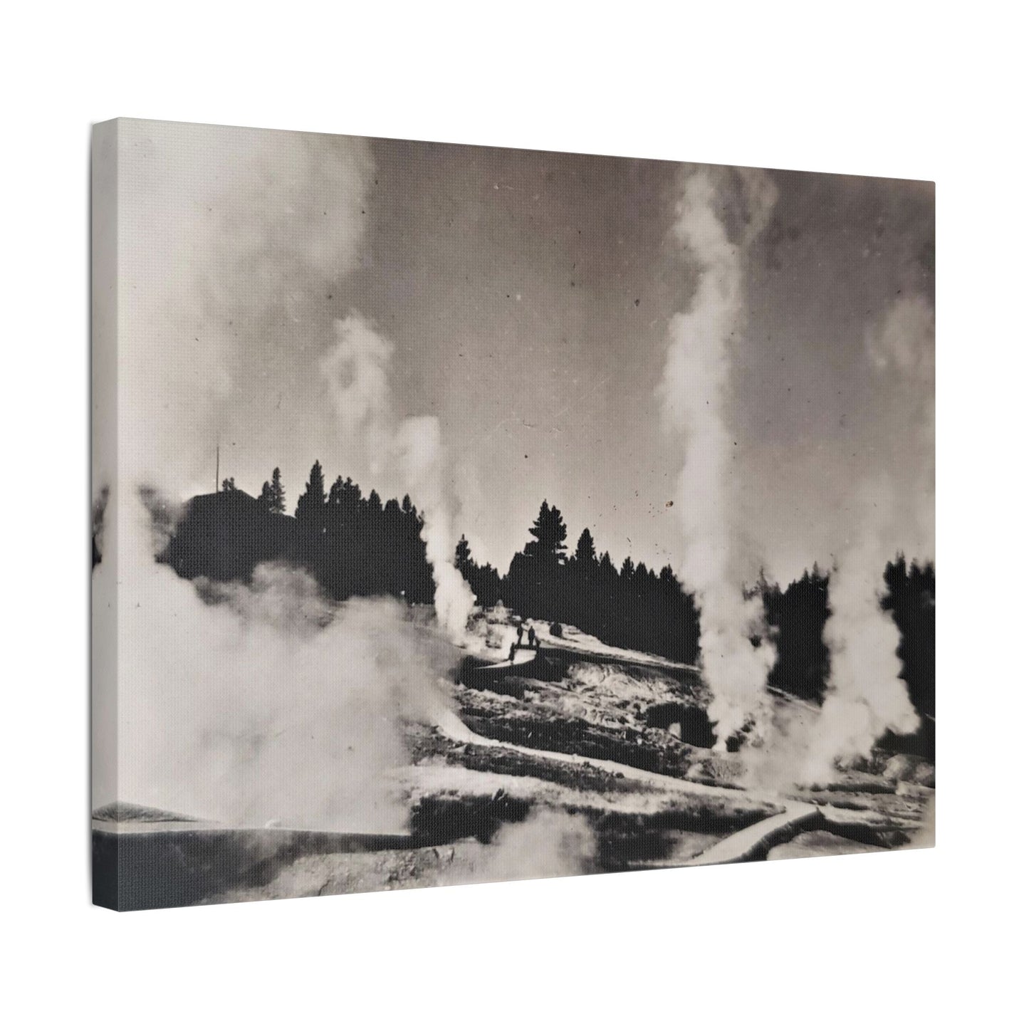Norris Geyser Yellowstone Satin Canvas Stretched