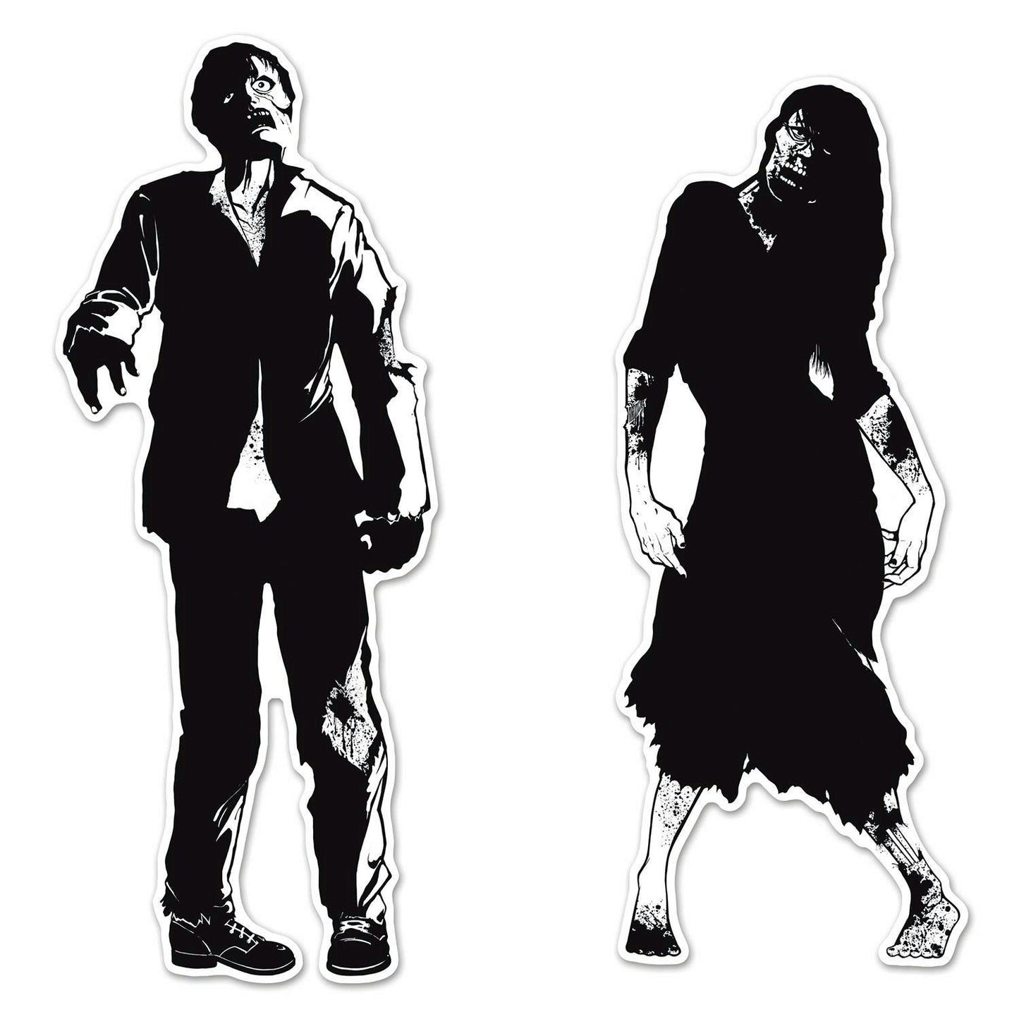 Zombie Silhouettes Halloween Hanging Door Wall Party Decoration - - Costume