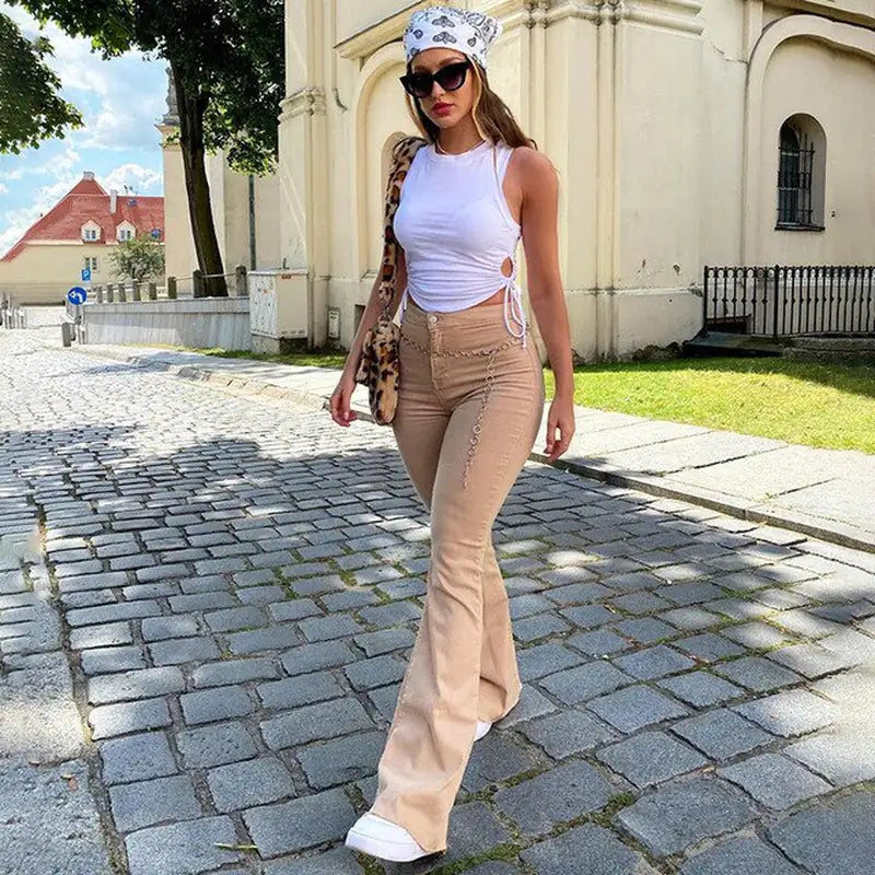 High Waist Flared Jeans - Kia Day Design