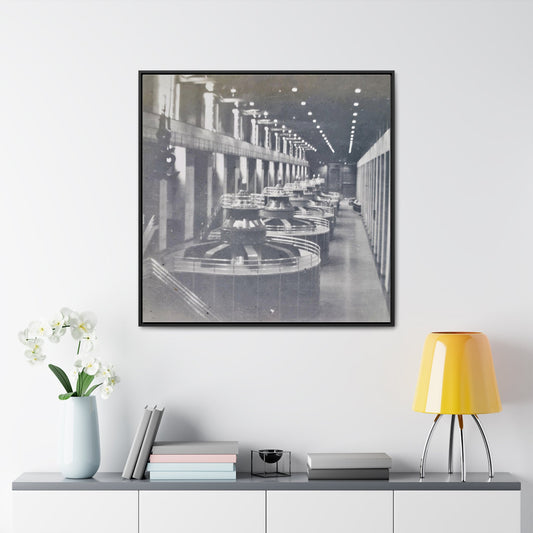 Boulder Dam Powerhouse Gallery Canvas Wraps Square Frame 36″ x 36″ 1.25" Black