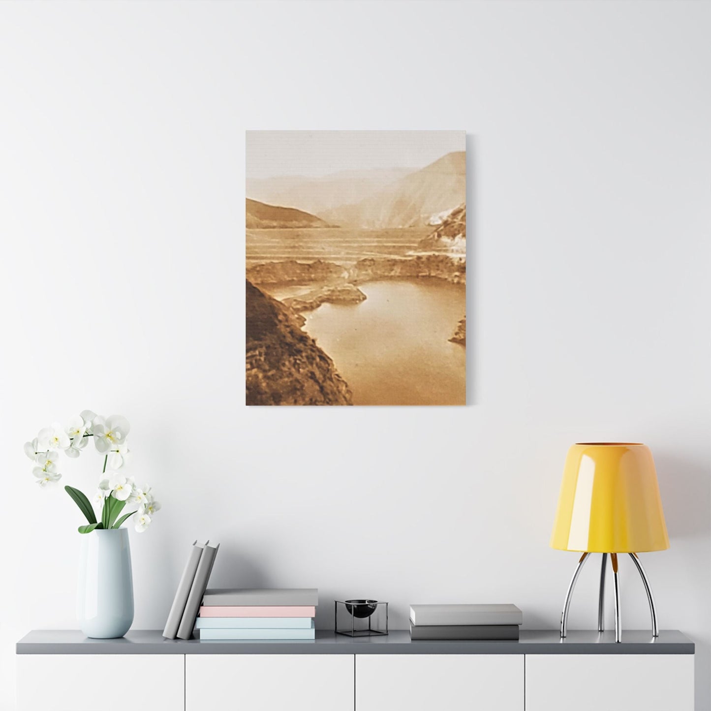San Gabriel Dirt Fill Dam 1 Satin Canvas Stretched 24" x 30" (Vertical) 1.5"