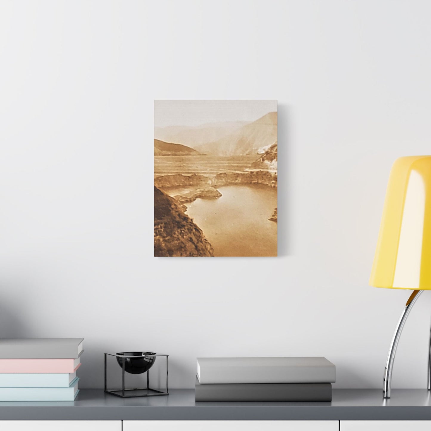 San Gabriel Dirt Fill Dam 1 Satin Canvas Stretched 11″ x 14″ (Vertical) 1.5"
