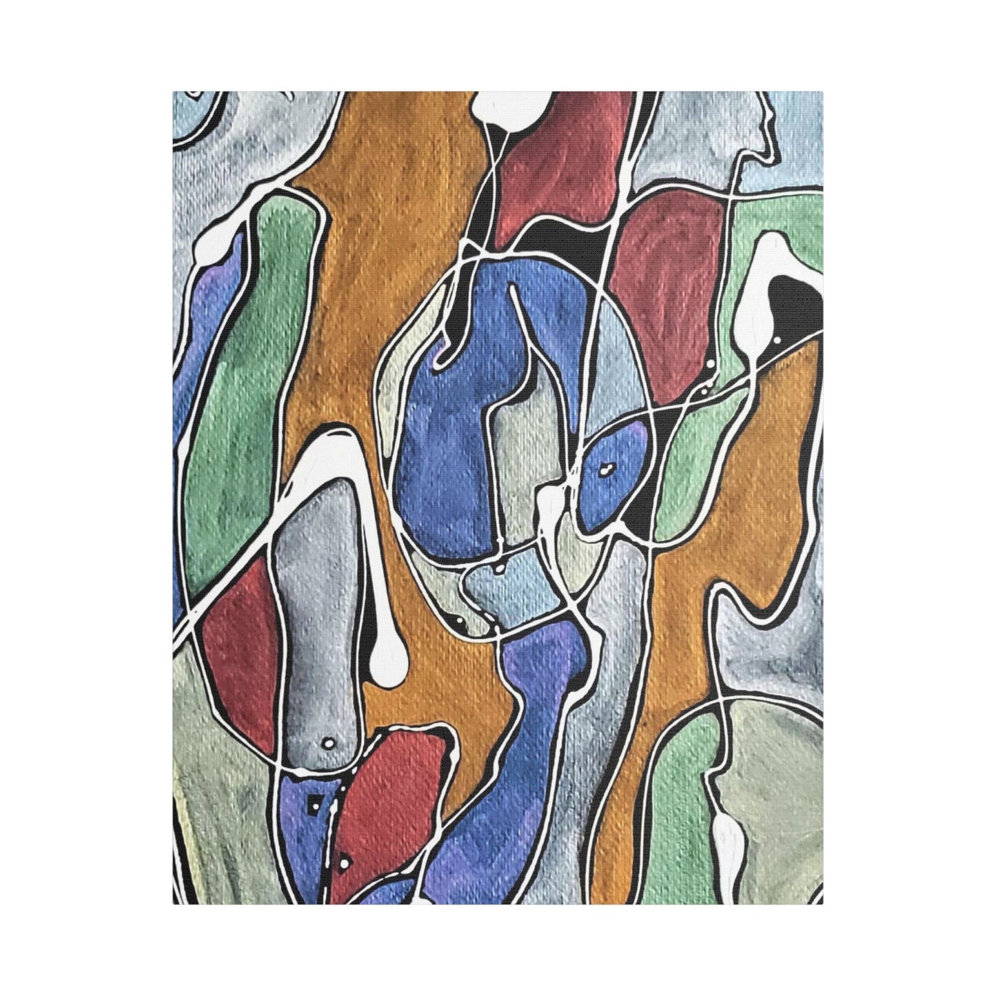 Blue Girl Satin Canvas Stretched 24" x 30" (Vertical) 1.5"