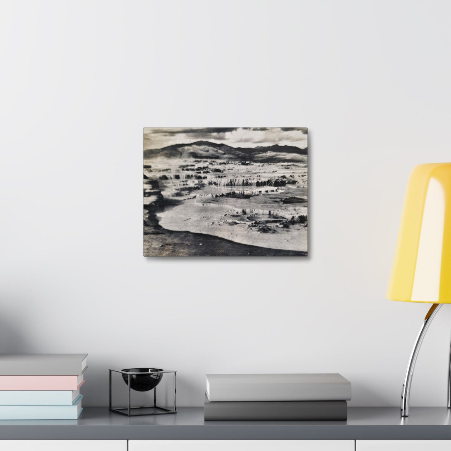 Springs at top of Jupiter Terrace Yellowstone Stretched Canvas 1.5" 14″ x 11″