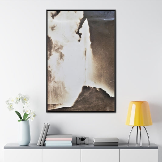 White Dome Geyser Yellowstone Gallery Canvas Wraps Vertical Frame 32″ x 48″ 1.25" Black