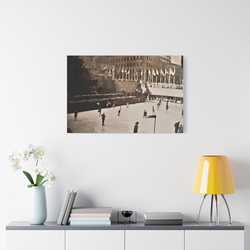 Rockefeller Plaza Easter 1945 Satin Canvas Stretched 36″ x 24″ (Horizontal) 1.5"