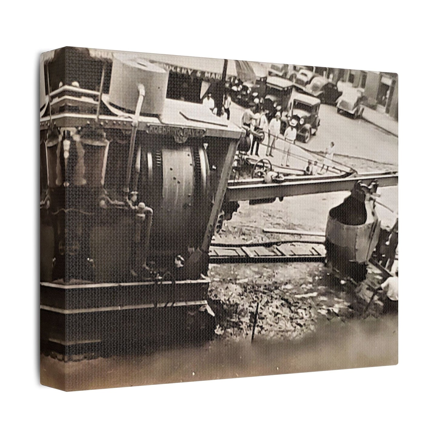 Concrete Worker Satin Canvas Stretched