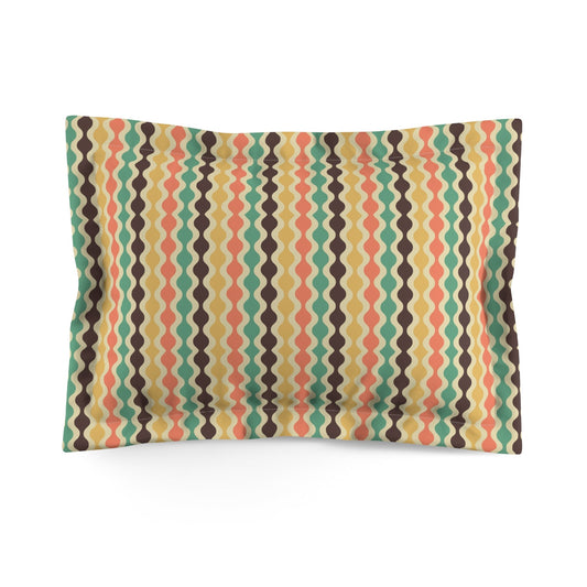 Retro Wave Microfiber Pillow Sham - Kia Day Design