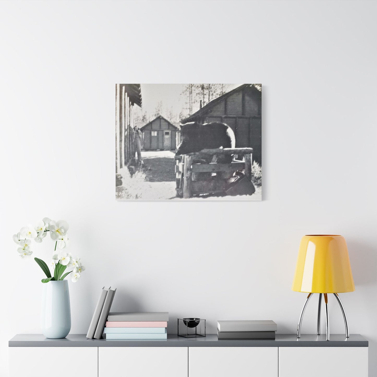 Yellowstone Bear Satin Canvas Stretched