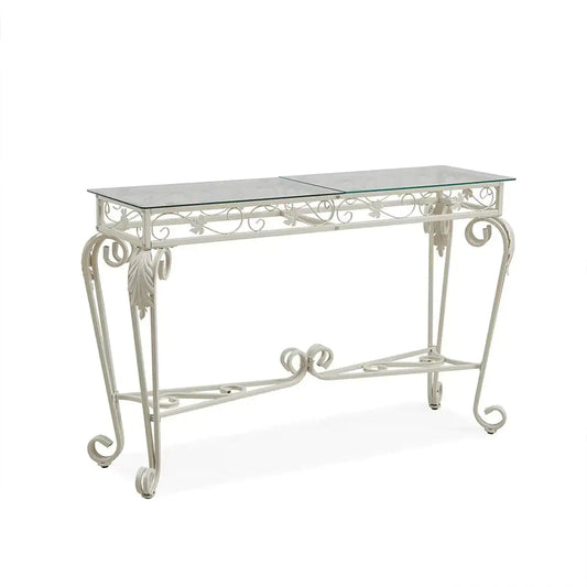 Tempered Glass Console Table with Storage Shelves - Kia Day Design