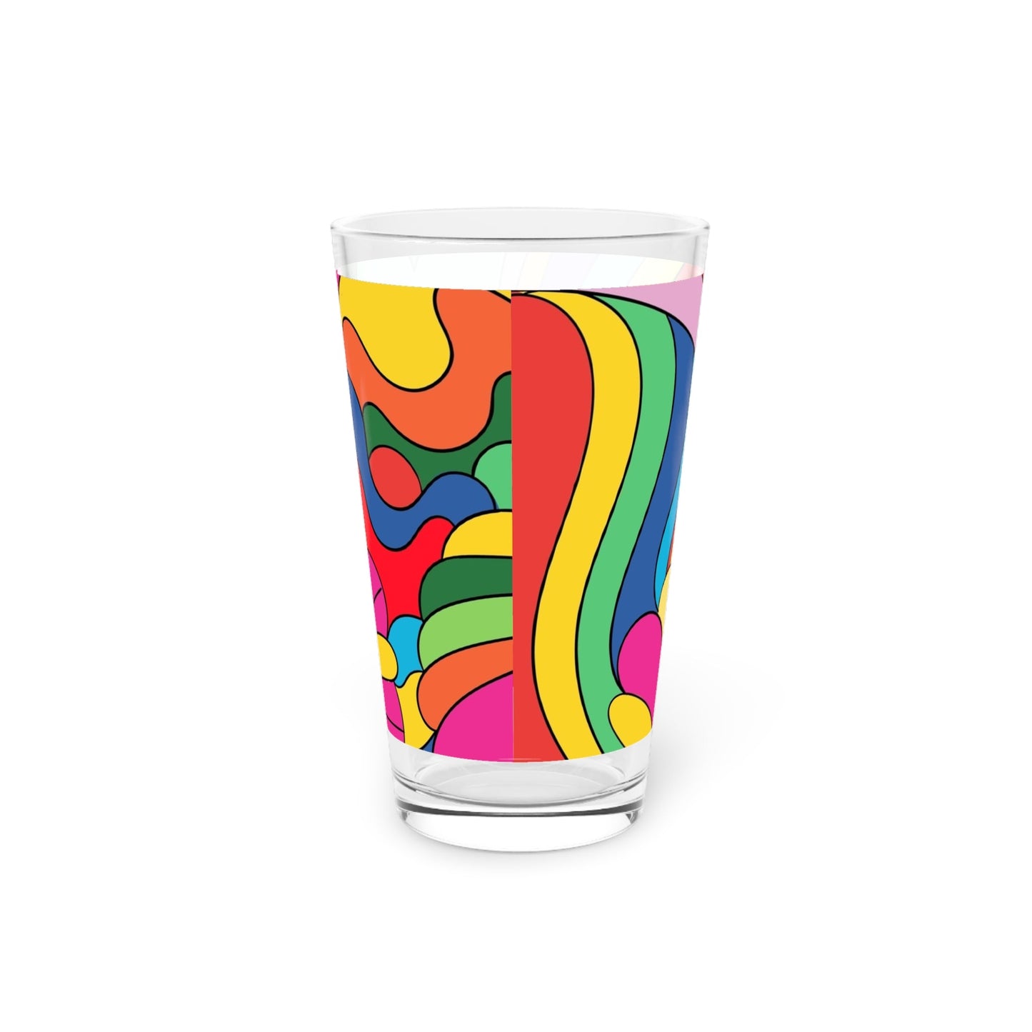 Colorful Floral Pint Glass - 16oz - Kia Day Design