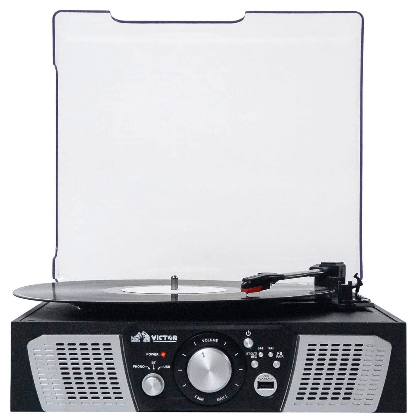 Victor Lakeshore 5-in-1 Hybrid BT Turntable System Black - Refurbished- Jupiter Gear Home- {{Product type}}