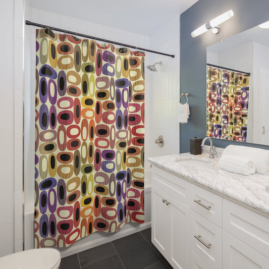 Retro Geometric Shower Curtain - Kia Day Design