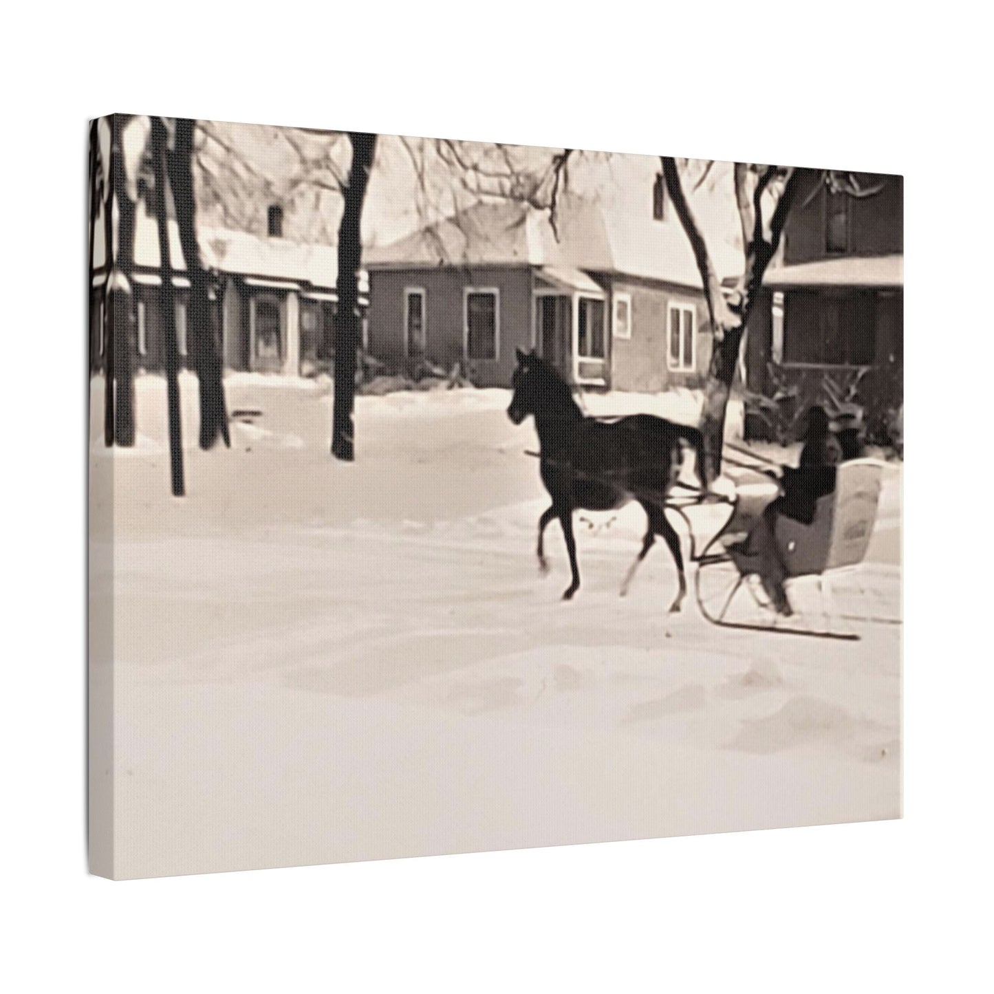 Carriage Ride Satin Canvas Stretched