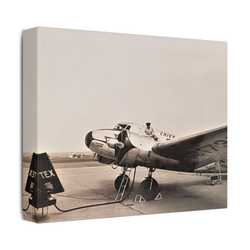 Refueling Mid-Contintent Chief Line Omaha Airport 1939 Satin Canvas Stretched