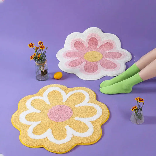 Cute Round Flower Tufting Rug Carpet Kia Day Design