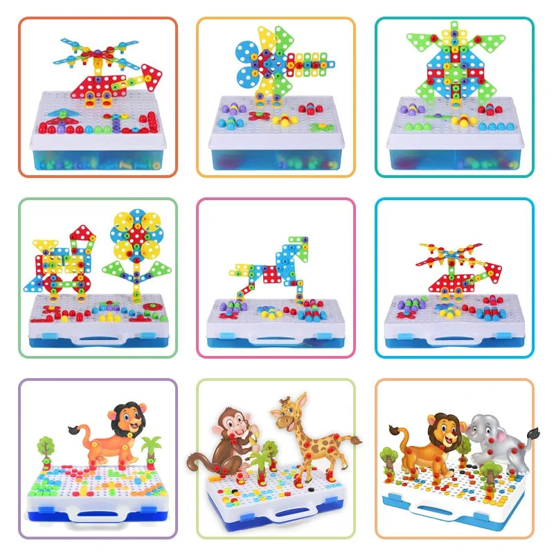 3D Mosaic Puzzle Building Set with Tools - Kia Day Design