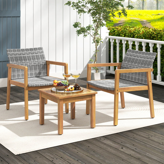 3 Pieces Patio Furniture Set with Chair - - patio set