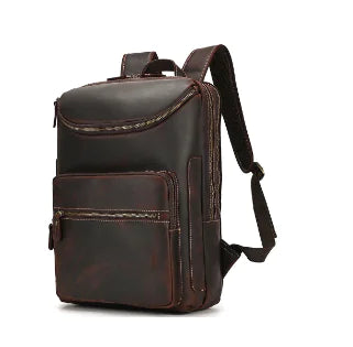 Genuine Leather Backpack Milan - Marrom escuro - backpack