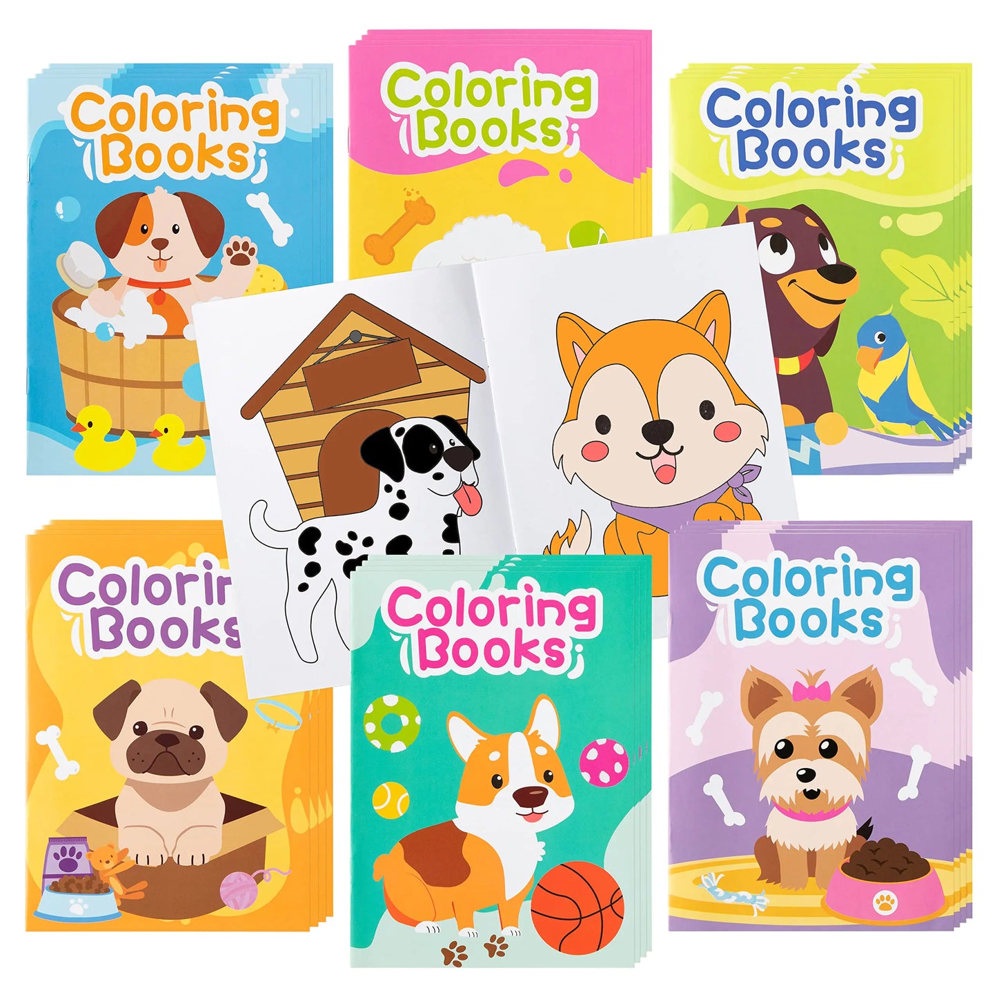 24PC Puppy Theme Coloring Book Set - - coloring book