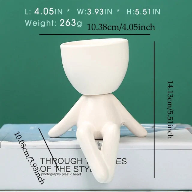 Figure Shaped Ceramic Flowerpot - O - flower pot