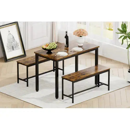 Dining Table Set with 2 Dining Benches - Kia Day Design