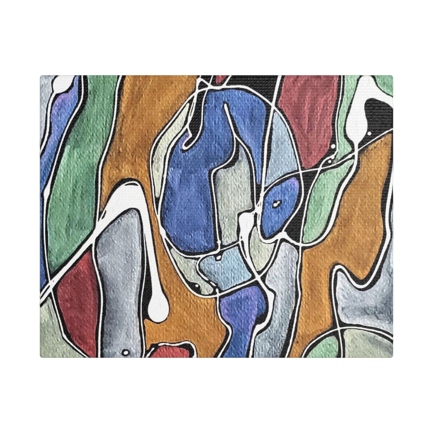 Blue Girl Satin Canvas Stretched 10″ x 8″ (Horizontal) 1.5"